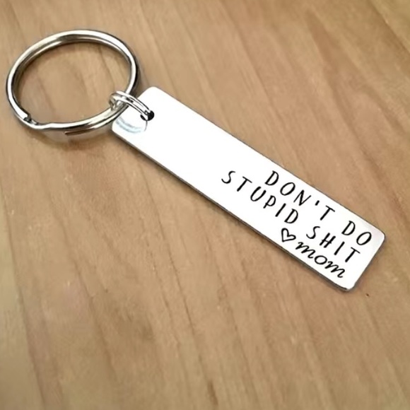 ⚫️ Keychain Don't Do Stupid Love Mom For Daughter/Son New In Package - Picture 4 of 5